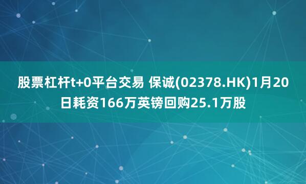 股票杠杆t+0平台交易 保诚(02378.HK)1月20日耗资166万英镑回购25.1万股