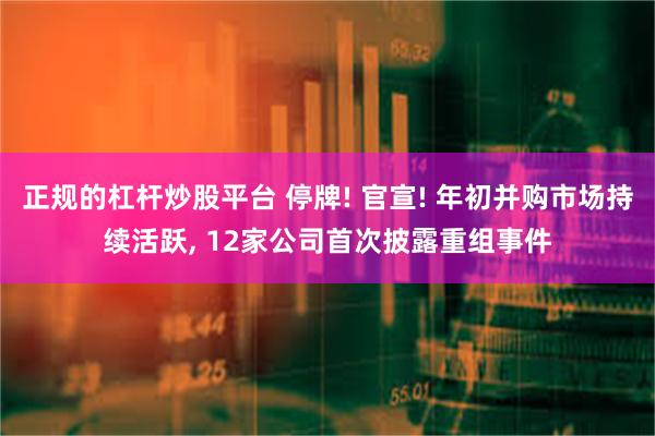 正规的杠杆炒股平台 停牌! 官宣! 年初并购市场持续活跃, 12家公司首次披露重组事件